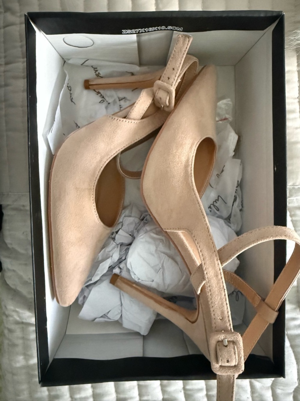 Women’s suede Nude Slingback High Heels - Elegant Design